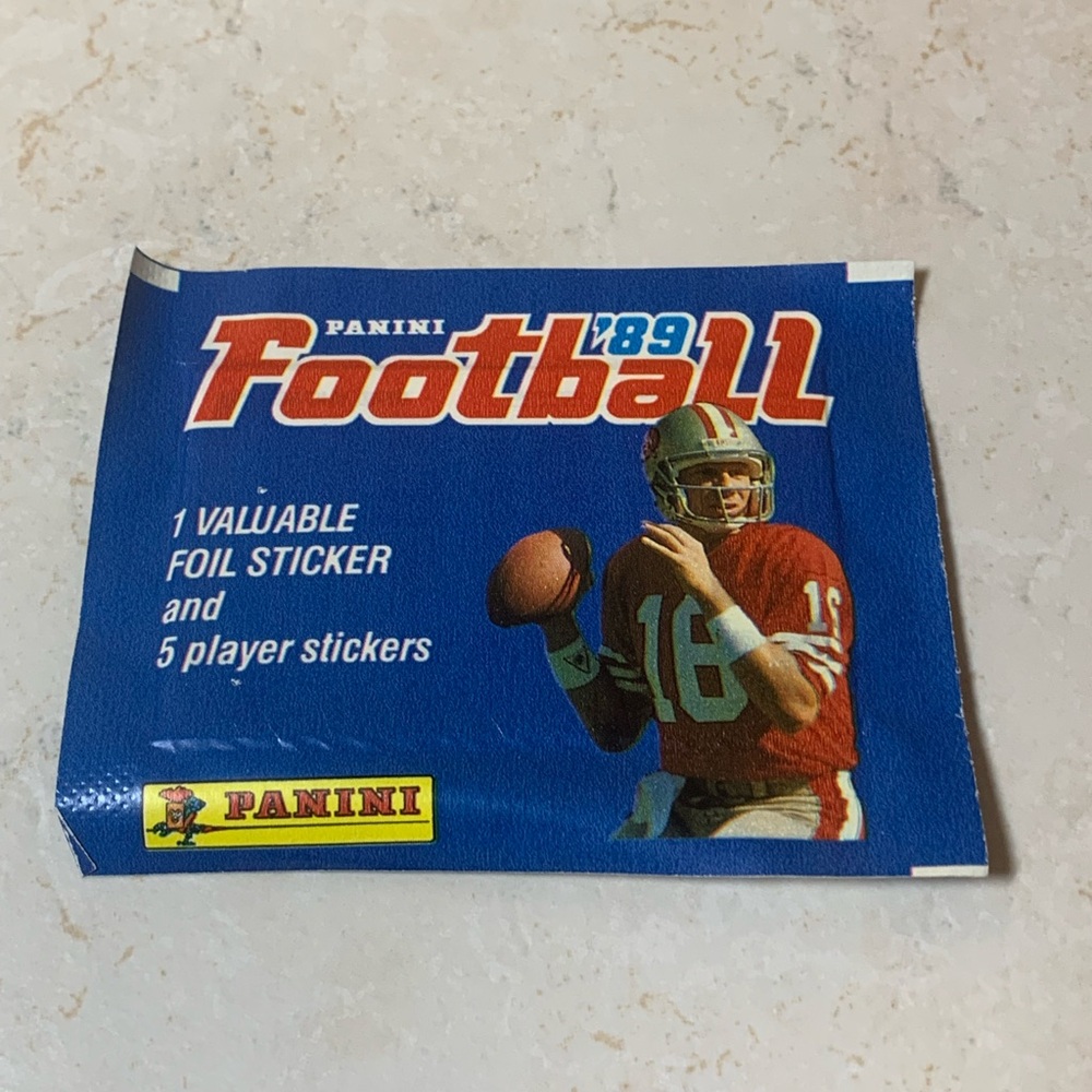 Vintage Panini Football '89 Sticker Packs -5 unopened packs